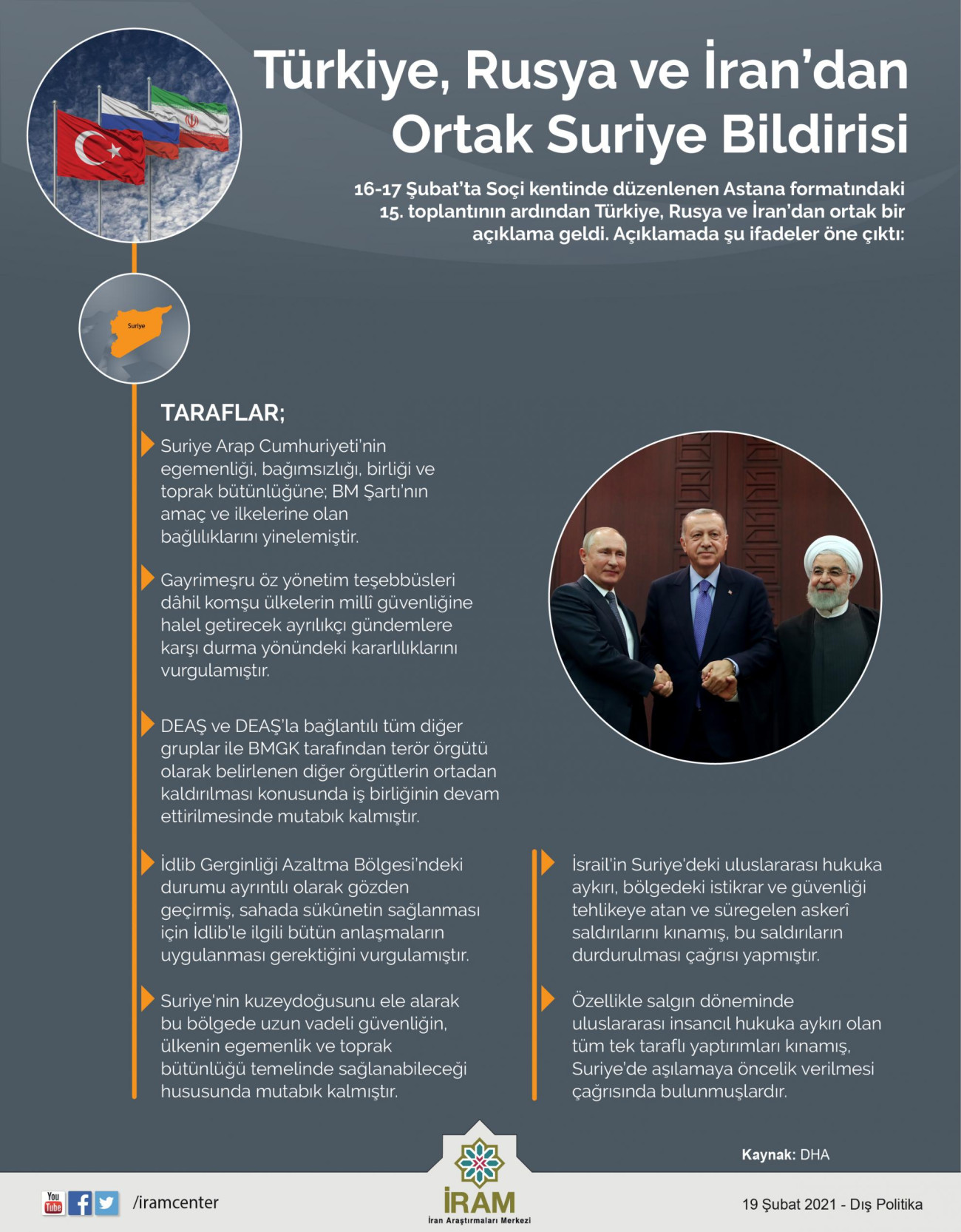 Türkiye Rusya ve İran'dan Ortak Suriye Bildirisi