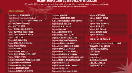 Türkiye Operasyonuyla Etkisizleştirilen Rejim Subayları ve Hizbullah Milisleri